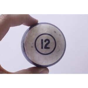 Number 12, Twelve, Replacement Ball, White-Purple, Striped, Billiards Ball, Pool